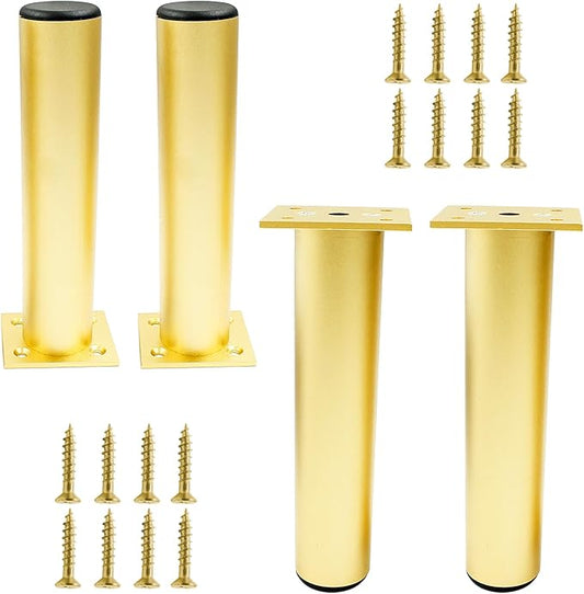 Set of 4 Aluminum Alloy Furniture Legs 7 Inch Height, 1.5 Inch Diameter