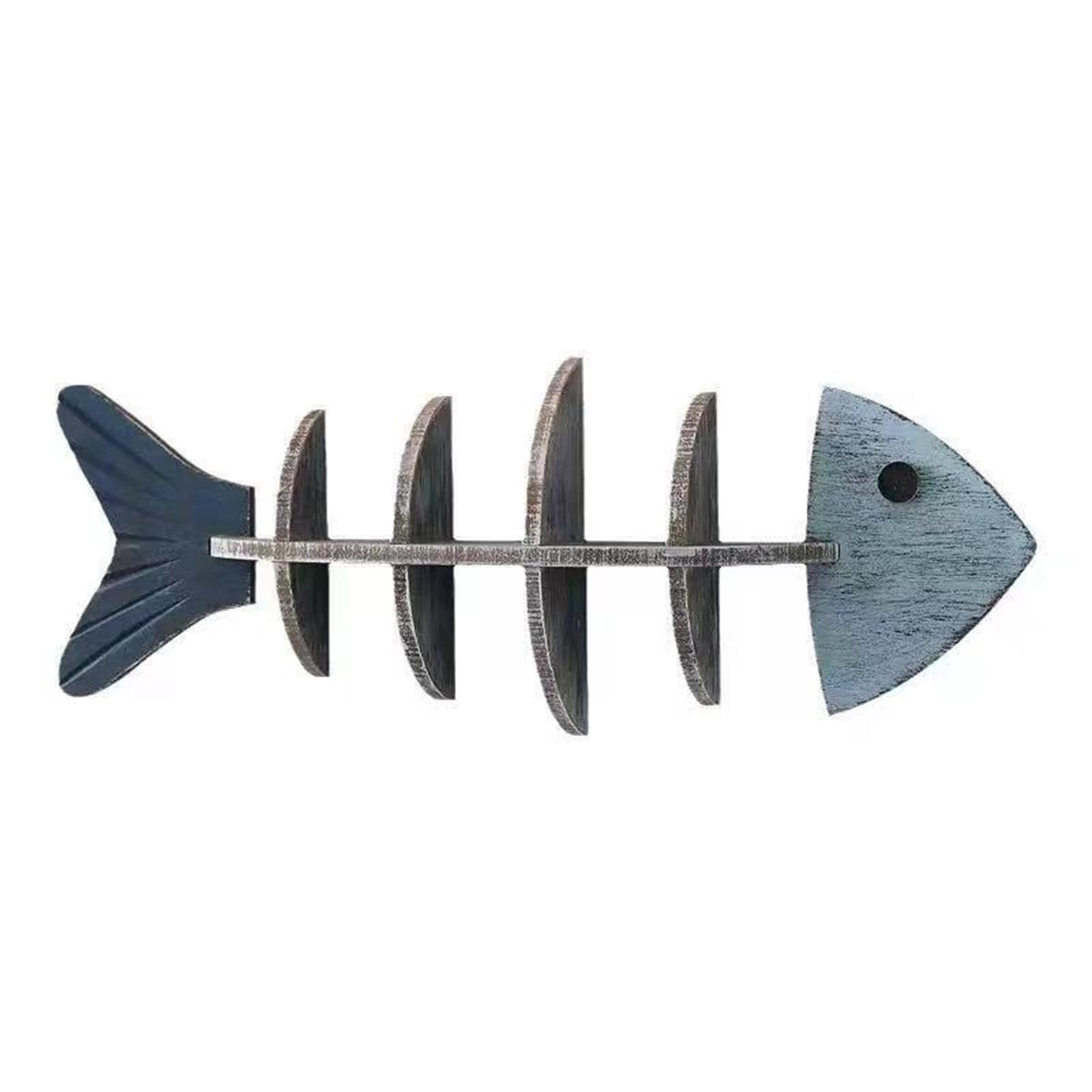 huulmood Wooden Fish Wall Shelf, Wood Fish Beach Decor Display Shelf, Nautical Coastal Style Wall - Mounted Organizer in Bedroom，Living Room，Lake House, Bathroom
