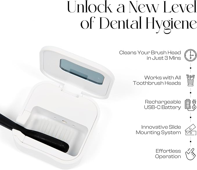 Mondano UV-C Toothbrush Sanitizer and Holder, Toothbrush Case