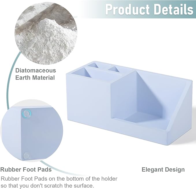 Diatomite Toothbrush Holders for Bathrooms, Quick Dry Electric Tooth Brush and