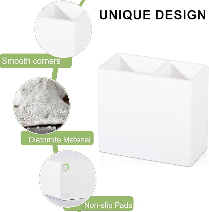 Diatomite Toothbrush Holder 2 Slots Tooth Brush Holder
