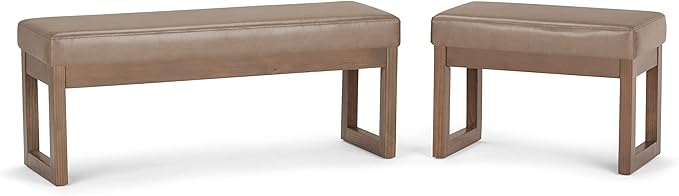 SIMPLIHOME Milltown Small Ottoman Bench