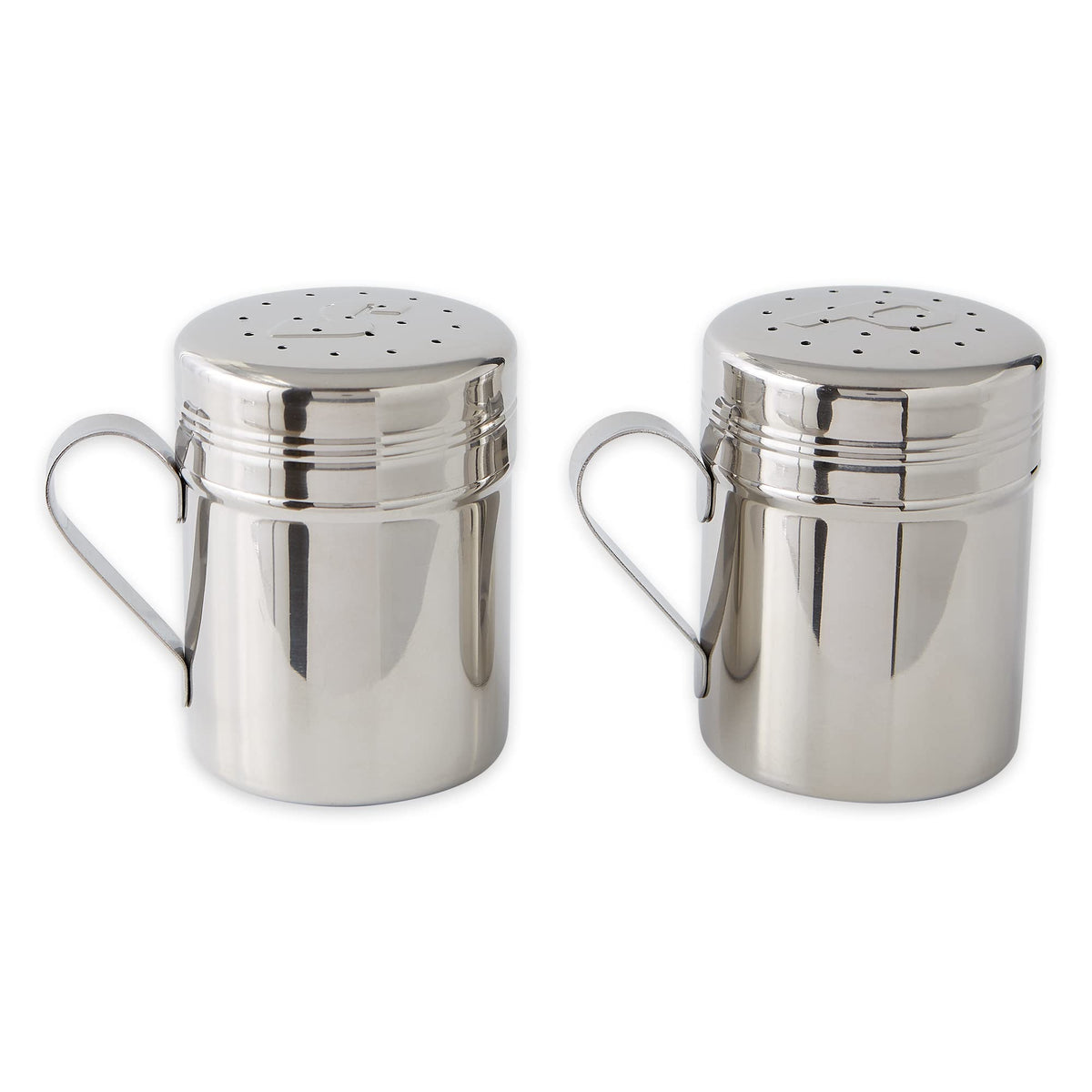 RSVP International Endurance Kitchen Shaker Collection, Dishwasher Safe, Salt & Pepper Set, 10-Ounce, Stainless Steel
