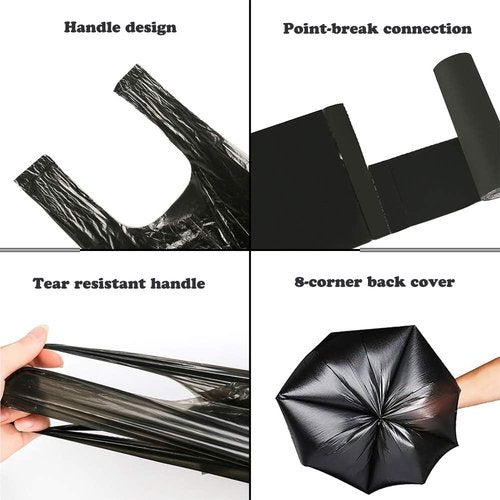 BAIYEUSO Small Trash Bags,5 Rolls 46x60 Cm 100 PCS 4 Gallon Garbage Bags, For Kitchen Bathroom Bedroom Office Use