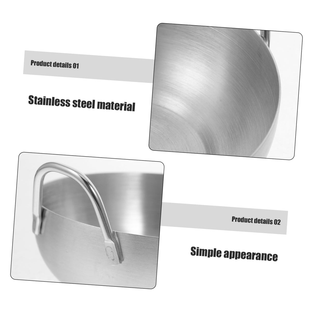 MUCKLILY 304 Stainless Steel Dipping Sauce Dish Handle Small Round Sauce Bowl for Condiments Flavor Dish for Home Kitchen and Restaurant Use Single Unit
