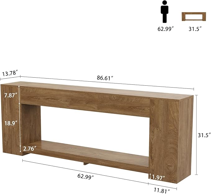 Epecoya 86-Inch Extra Long Console Table