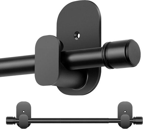 HOTOZON No-Drill Curtain Rods | Adjustable 32-86 Inches | Renter-Friendly Black Drapery Rods