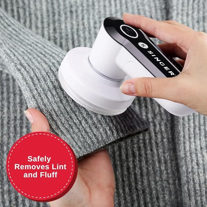 SINGER Compact Fabric Shaver and Lint Remover | Portable, Battery Operated