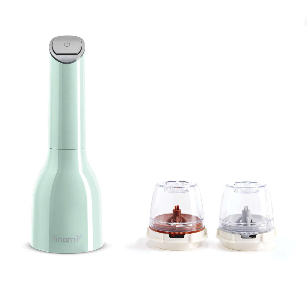 FinaMill Classic Battery Spice Mill – Battery Operated Salt and Pepper Grinder Set, Includes 2 Interchangeable Spice Pods, Adjustable Coarseness, LED Light, Home and Kitchen Gift Set for Father's Day
