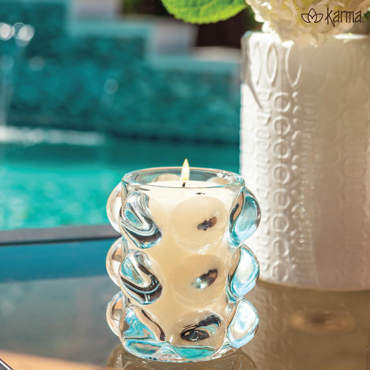 Karma, Lucia Hobnail Votive, Tea Lights Candle Holder, Glass Votive Candle Holders for Table Decorations, Baby Shower, Birthday Party, Weddings and Home Decor, Copper