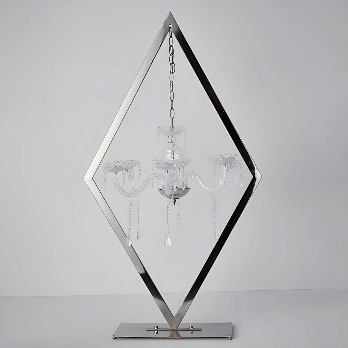 JJMNKMN Metal Creative Diamond Candle Holder European Wedding Romantic Candle Holder Western Food Table Decoration Wedding Props (Sliver, 2PCS)