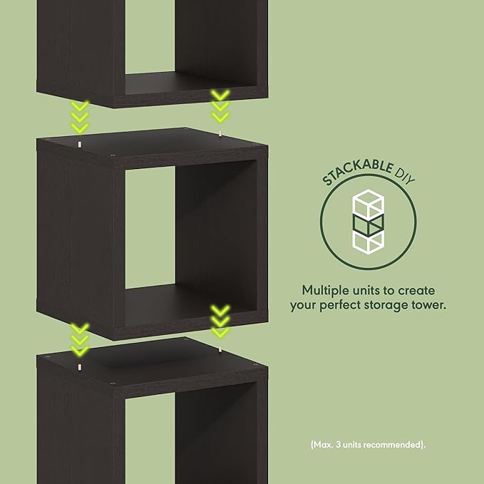 Furinno Cubicle Book Shelf, Stackable Bookshelf, Cube Storage Organizer Bookcase