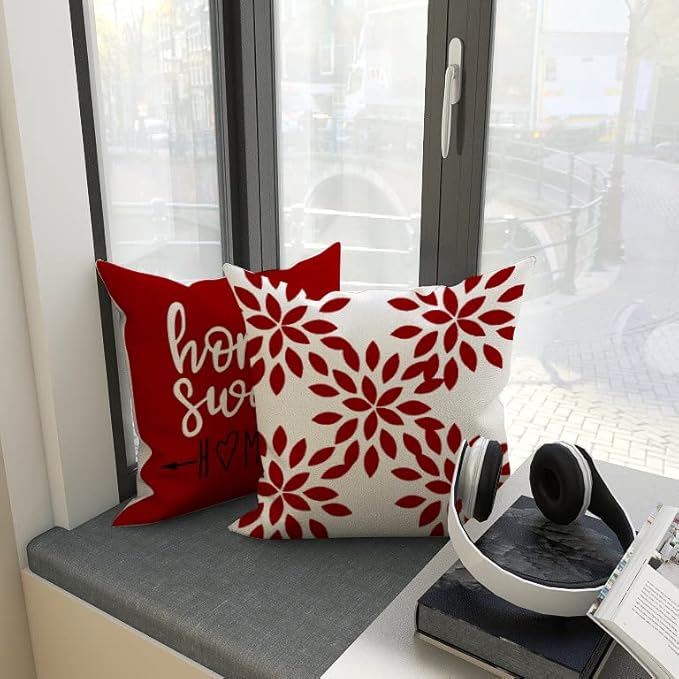 YCOLL Christmas Pillow Covers 20x20 Set of 4, Modern Sofa Throw Pillow Cover