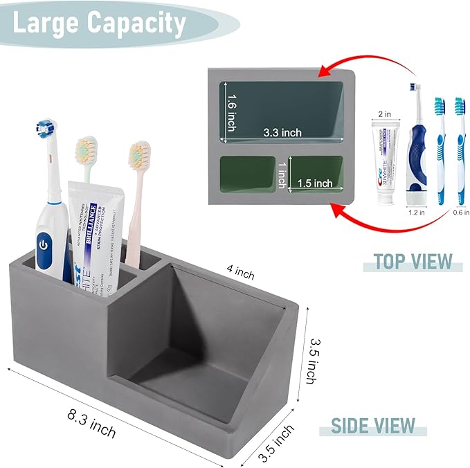 Diatomite Toothbrush Holders for Bathrooms, Quick Dry Electric Tooth Brush and