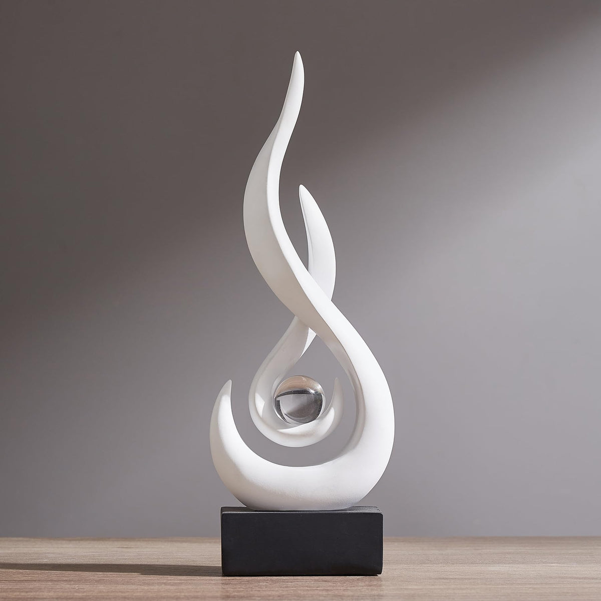 XGZY Flame Sculpture: Resin Flame Shaped Art Decoration, Decor for Home, Wine Rack, Office, Bookshelf (White)