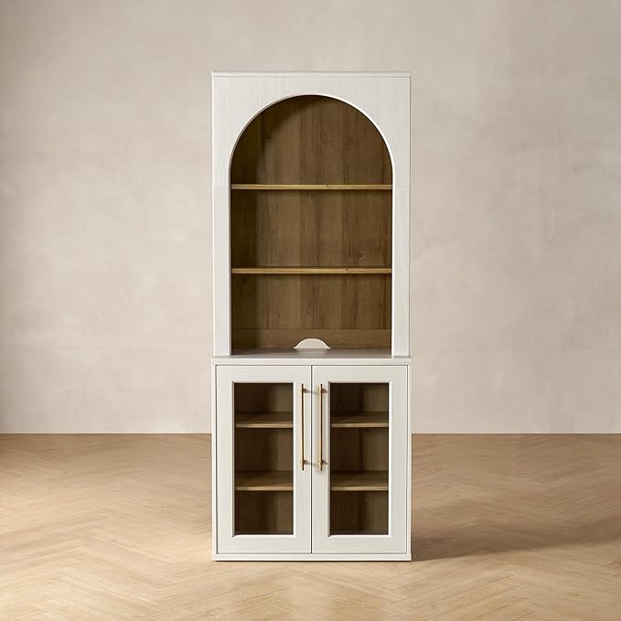 mopio Blake Tall Display Cabinet, Kitchen Buffet Pantry Cupboard, Trophy