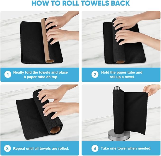 AIDEA Microfiber Cleaning Cloth Roll, Reusable Paper Towels Tear Away Cloth