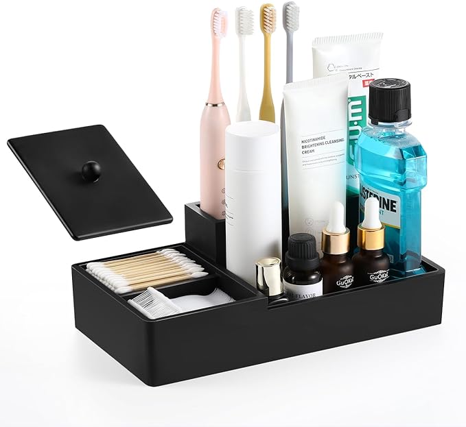 Luxspire Bathroom Counter Organizer, Marble Toothbrush Holder