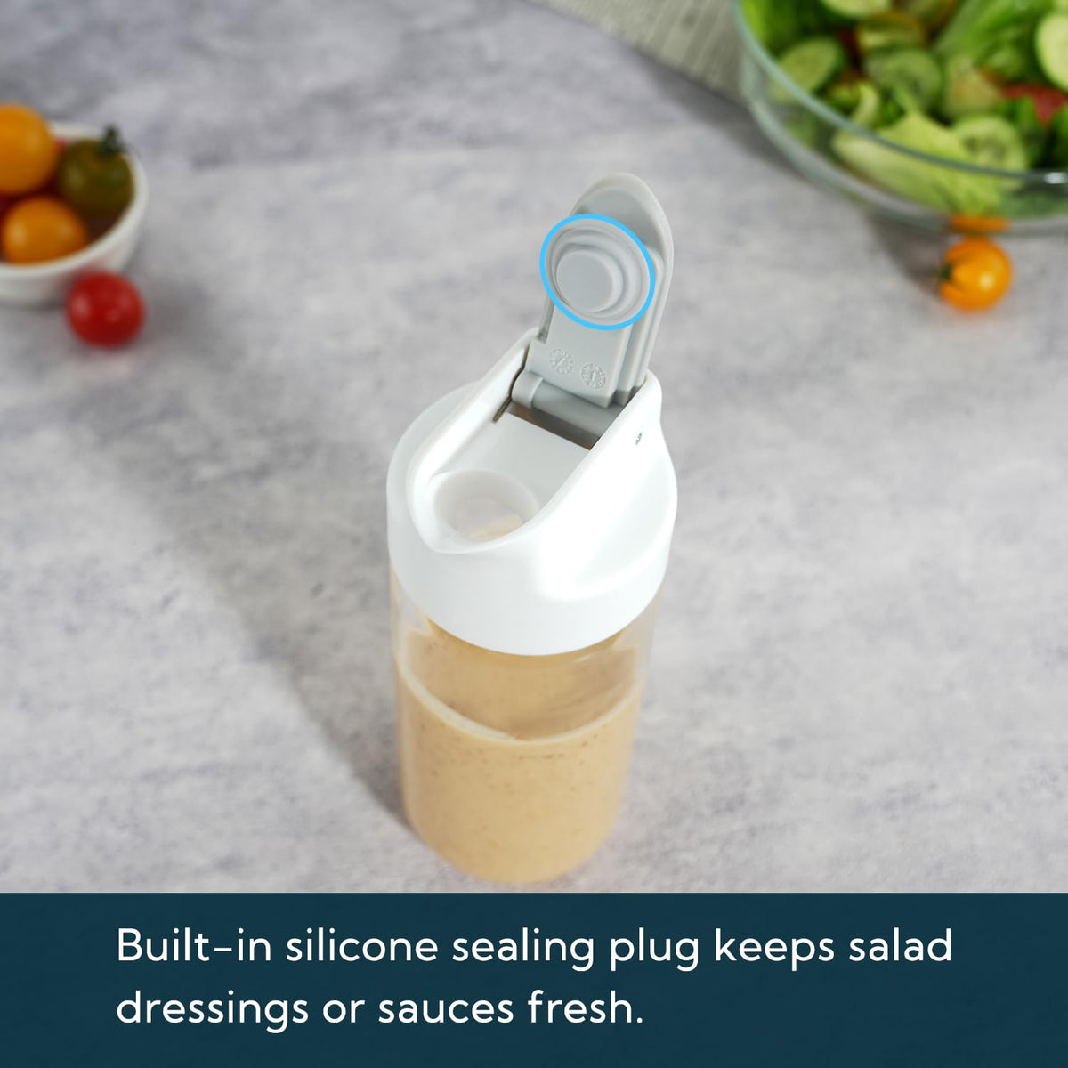 KITCHENDAO Glass Salad Dressing Shaker Bottle with Fresh-Keeping Lock Mechanism, Drip-free Spout, 12 oz Homemade Oil and Vinegar Salad Dressing Container Mixer Dispenser, Dishwasher Safe