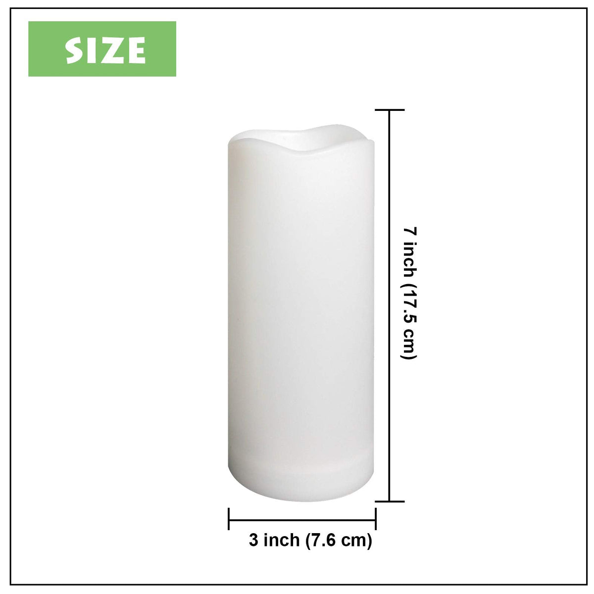 Waterproof Outdoor Flameless Pillar Candles with Timer Battery Operated Electric LED Candle Set for Gift Home Décor Party Wedding Supplies Garden Halloween Christmas Decoration, 2 Pack, 3” x 7”