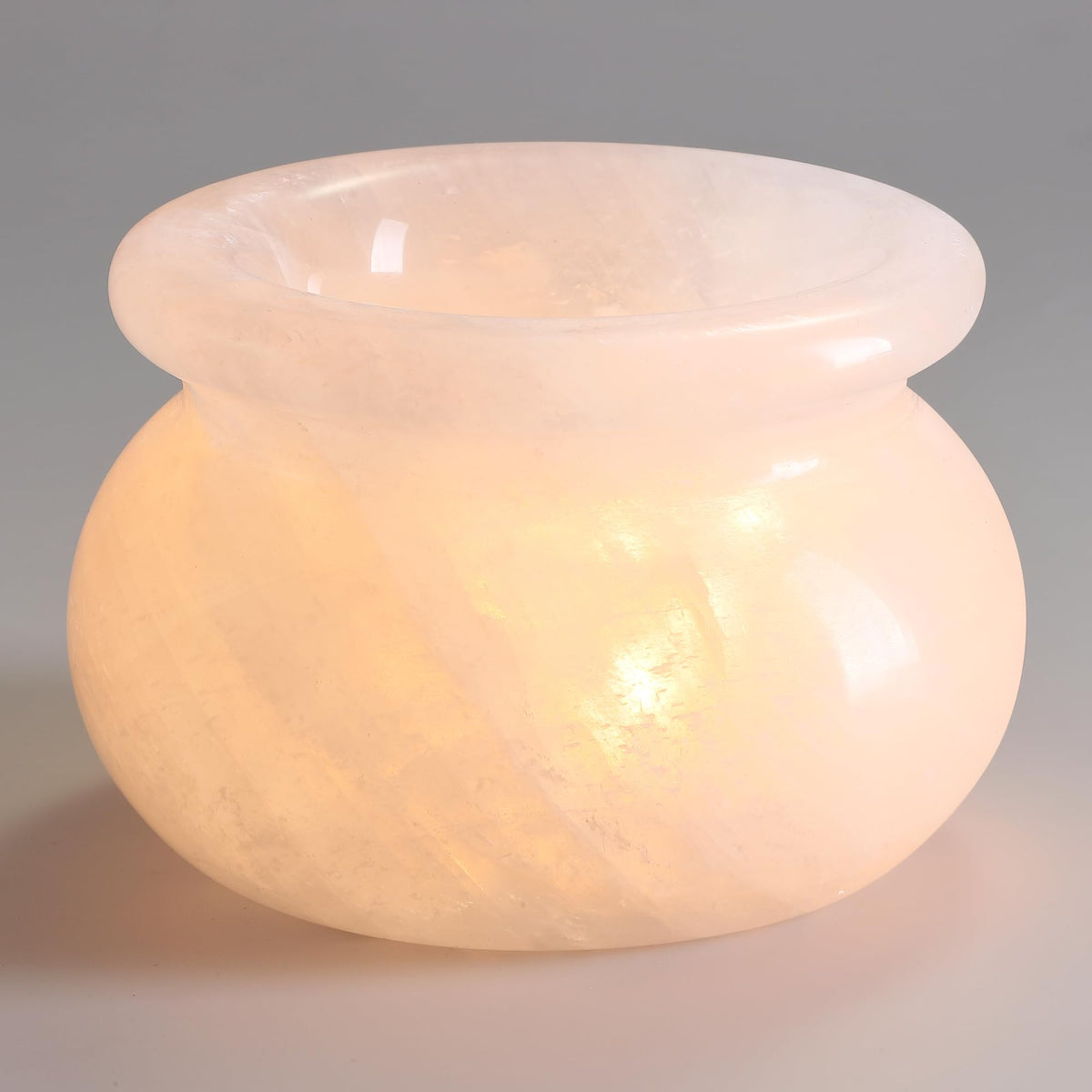 Natural Calcite Tealight Candle Holder, Crystal Bowl, Hand Carved Solid Stone Bowl, Unique Crystal Pattern, Decorative Candle Holder for Home Decor, Bathroom, Meditation, Gift