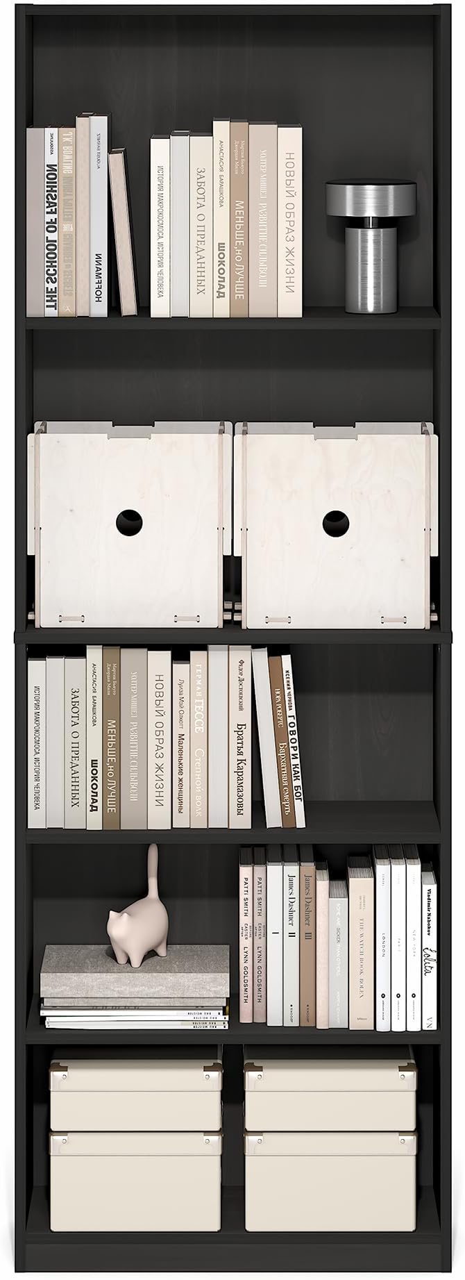 Furinno Jaya Book Shelf, 5-Tier Tall Book Shelf, Bookcase