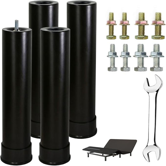 11 Inch Metal Adjustable Bed Base Frame Leg Replacement Heavy Duty Extra Height