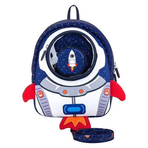 JiePai Toddler Rocket Backpack Leash Anti-lost Waterproof 3D Cartoon Kids Backpack