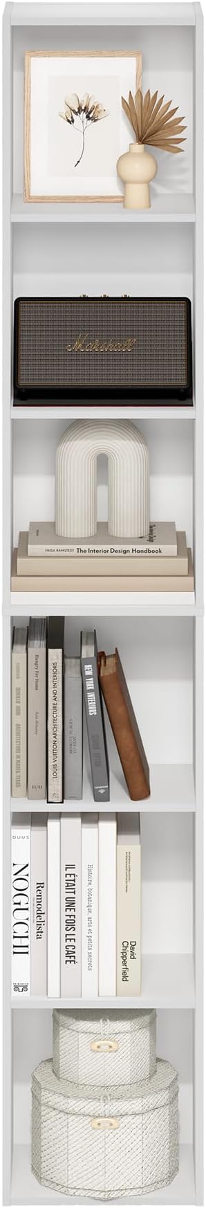 Furinno LUDER Book Shelf, 6-Tier Tall Modern Bookshelf, Bookcase