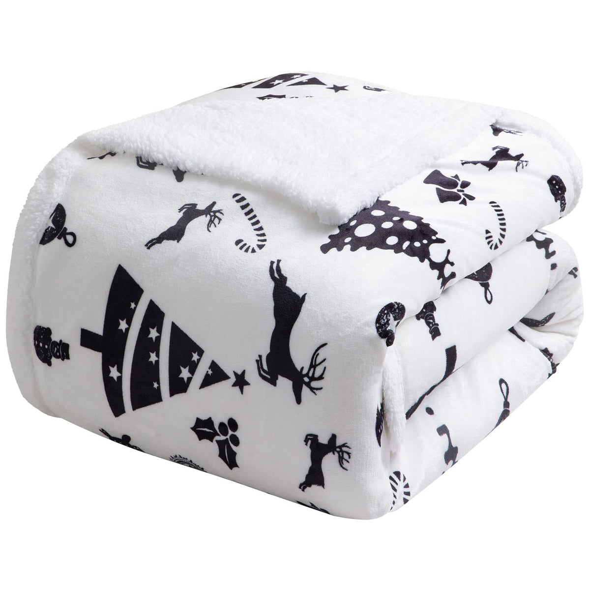 LBRO2M Sherpa Fleece Bed Blanket Queen Size,Christmas Super Soft Fuzzy Plush Warm Cozy Fluffy Microfiber Couch Throw Velvet Double Reversible Luxurious Blankets