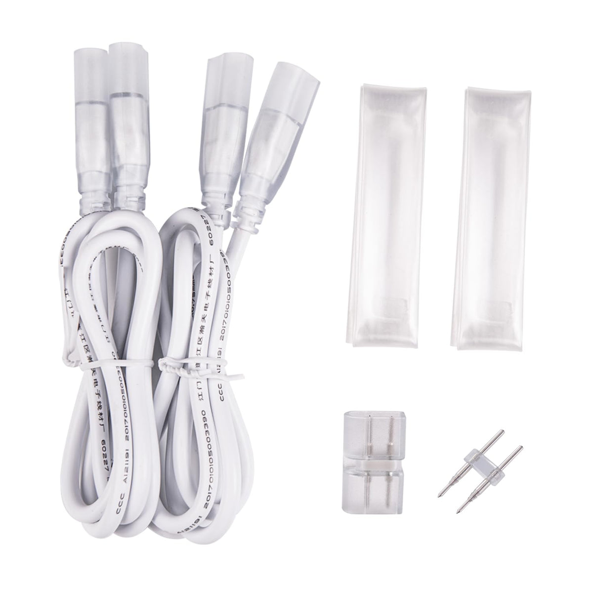 Shine Decor Connector and Connecting Wires for 7x14.5mm and 8x16mm LED Neon Rope Light