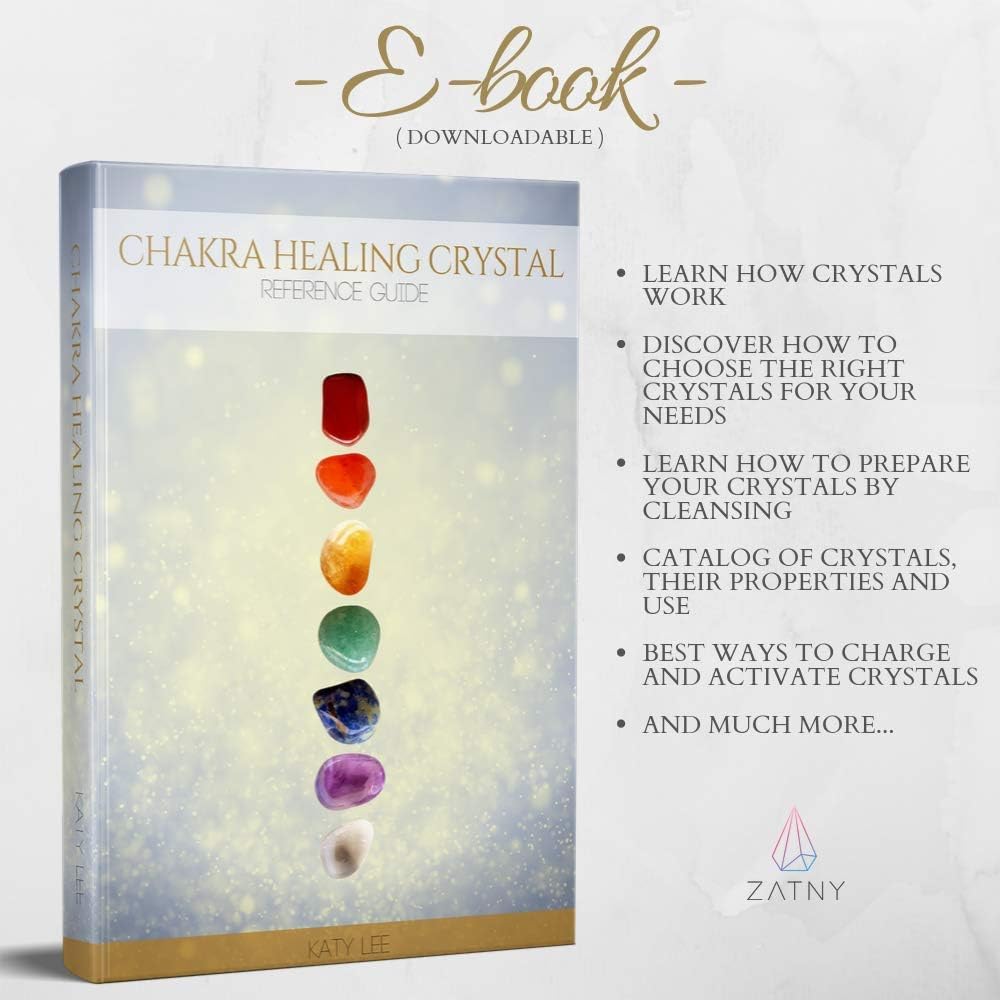 Crystals and Healing Stones Premium Kit Wooden Box - Chakra Stones Healing Crystals Set, Rose Quartz, Amethyst Cluster, Quartz Points, Chakra Pendulum (Deluxe Chakra Collection)