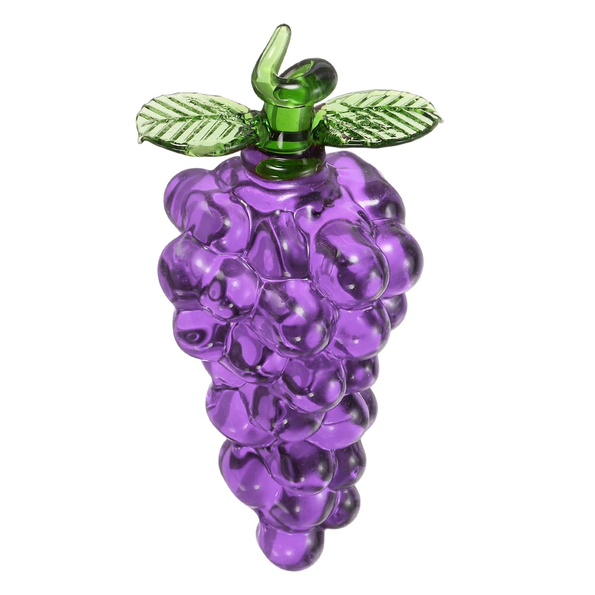 uxcell Crystal Grape Figurine, 3.7" Artificial Fruit Statue Crystal Ornaments Paperweight Glass Collectible Adornments for Home Office Centerpiece Decor, Purple