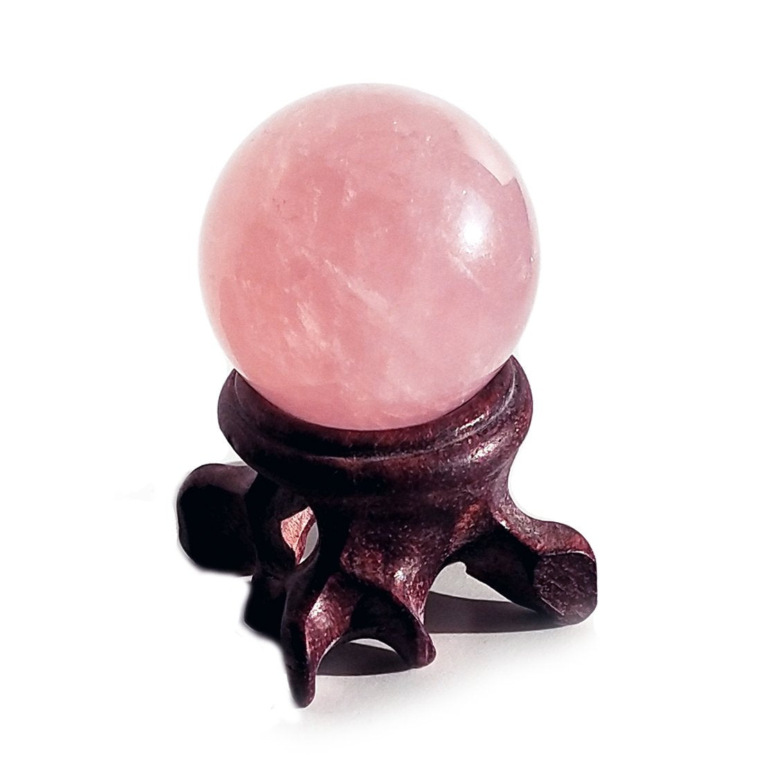 Polar Jade Rose Quartz Crystal Ball – 1.2" Pink Crystal Sphere for Meditation, Feng Shui, Chakra Healing, Divination, and Home Décor