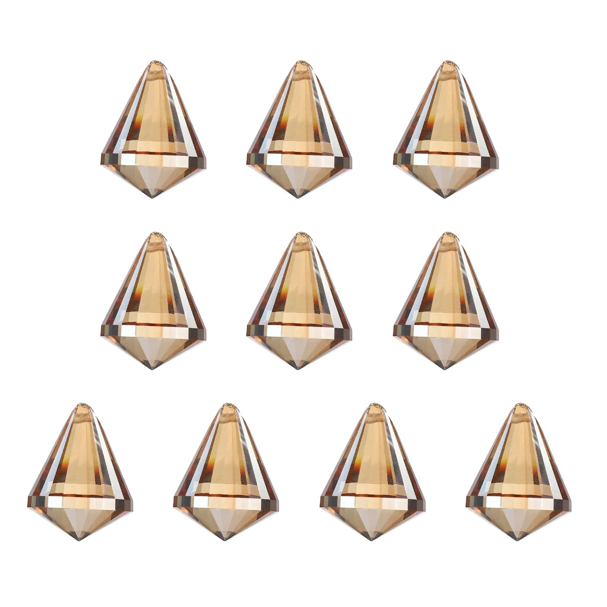 YELARXI Crystal Ball Prisms, Sun Catcher Hanging Prism Sun Catcher Pendant 42mm / 1.65Inch & 10 Pack & Champagne-Fitting for (Outdoor/Indoor/Windows/DIY Decor/Feng Shui/Chandelier)