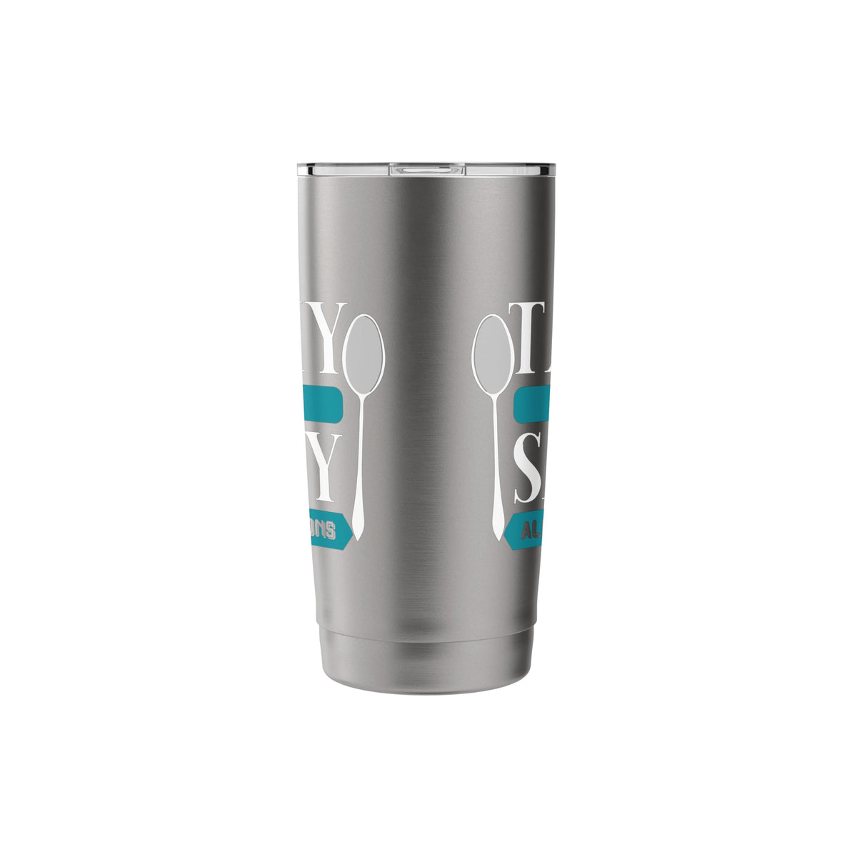 Salty Out Of Spoons POTS Salt Dysautonomia Turquoise Ribbon Stainless Steel Insulated Tumbler