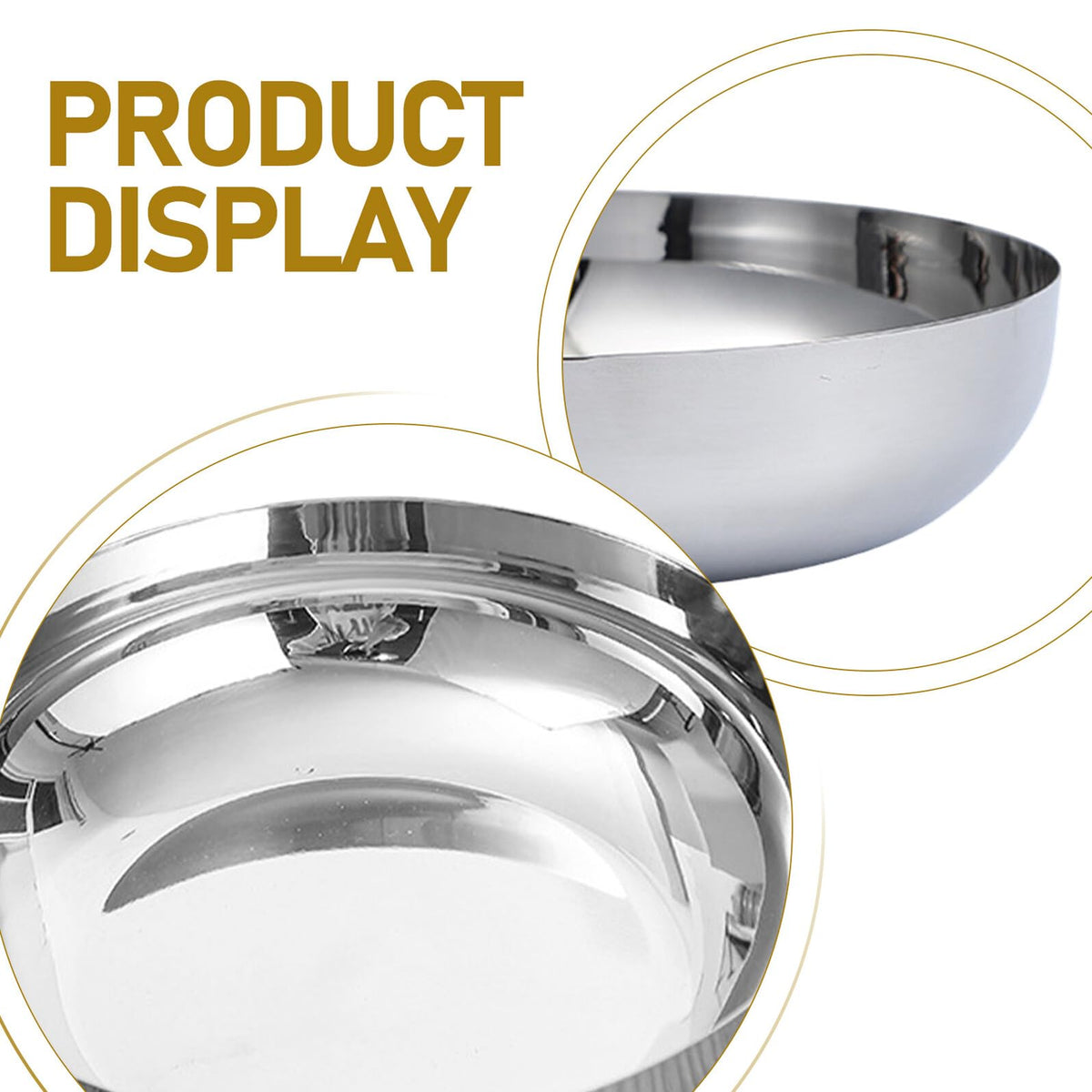 CALLARON 75oz Stainless Steel Mixing Bowls - 9.4 inch Large Metal Serving Bowl, Non-Slip Silver Decorative Bowl for Salad, Pasta, Soup, Fruit, Dishwasher Safe