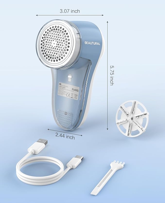 BEAUTURAL Fabric Shaver, Rechargeable Lint Remover