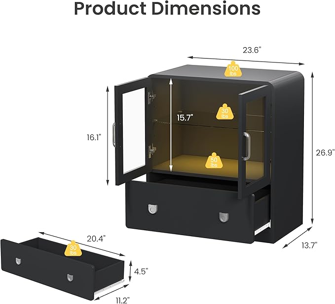 RoyalCraft Black Display Cabinet