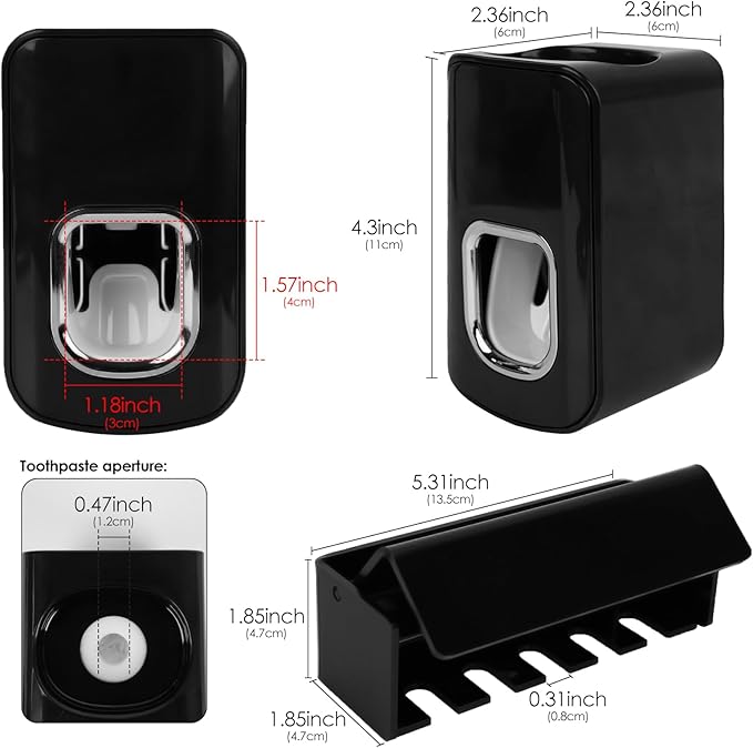 5 Slots Wall Mount Toothbrush Holder