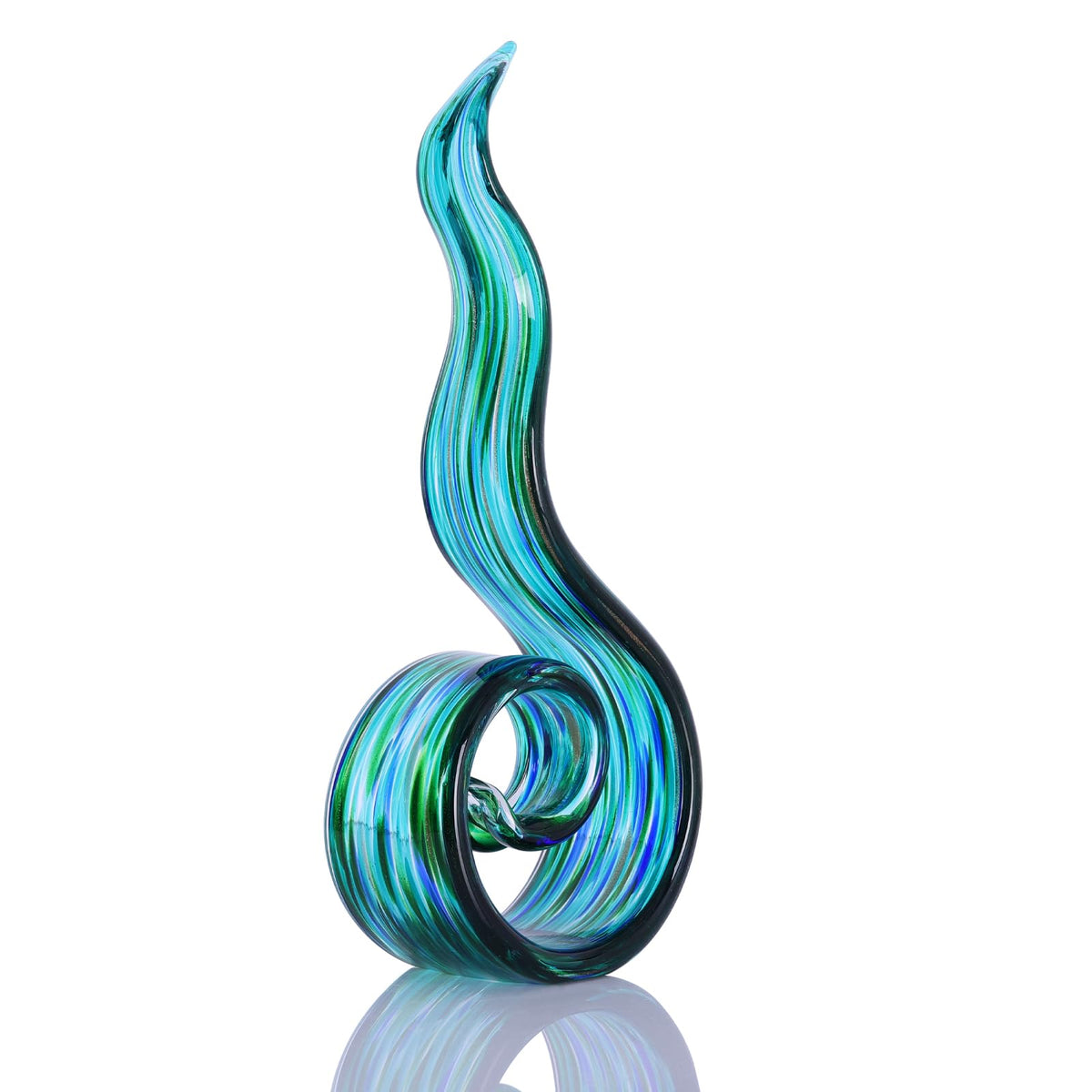 DOVDOV Hand Blown Glass Sculptures, Abstract Glass Figurines, and Green Glass Art Decorations Perfect for Decorating Coffee Tables, TV Stands, vanities, entryways, Offices, and Bookshelves.