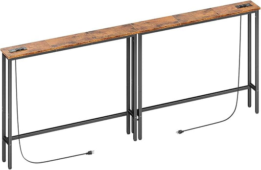 ELYKEN 2 Pack 5.9" Narrow Console Sofa Table
