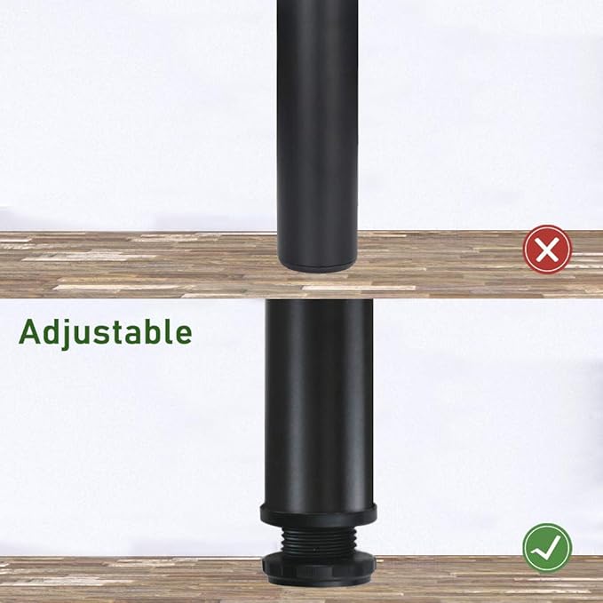 QLLY 12 Inch Adjustable Metal Coffee Table Legs, Heavy Duty Round Furniture Legs