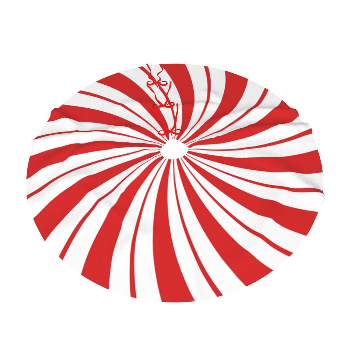 Swirl Candy Christmas Tree Skirt 48" Xmas Tree Mat for Christmas Decorations Holiday Ornaments