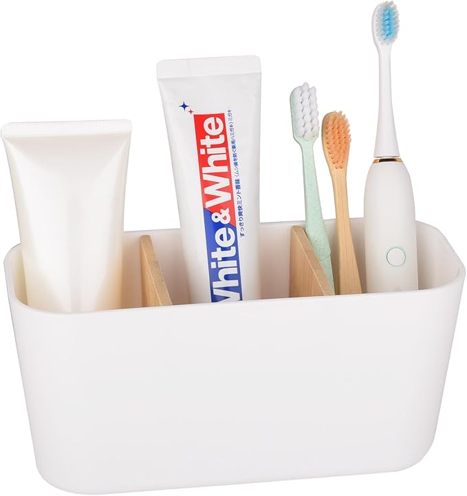 Toothbrush Holders for Bathrooms, Bamboo Tooth Brush Holder