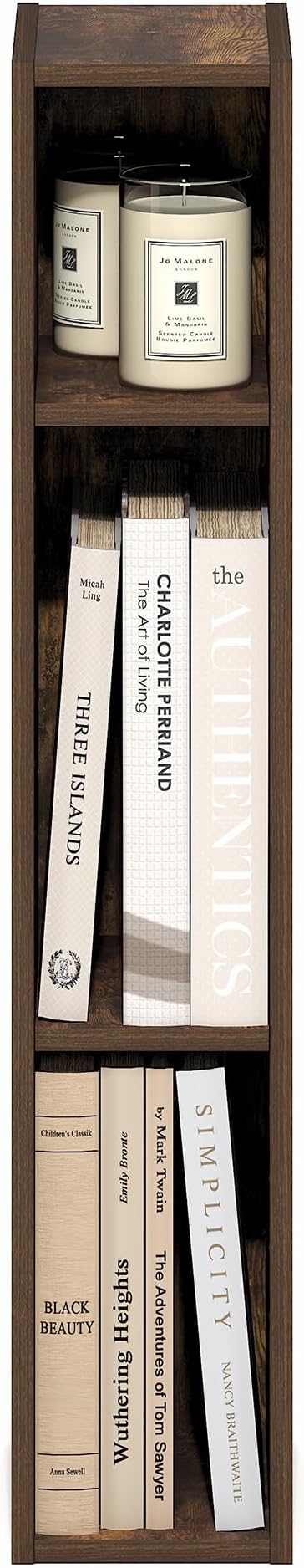 Furinno Fulda Book Shelf, 3-Tier Narrow Bookshelf, Bookcase