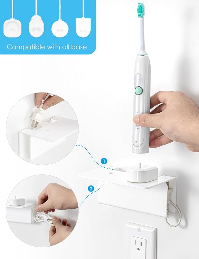 OAPRIRE Electric Toothbrush Holder Wall Mounted, 2 Pack Acrylic Electric