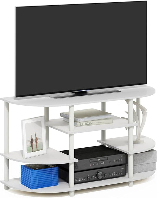 Furinno Jaya TV Stand, 4-Tier Toolless Assembly Corner Entertainment Center