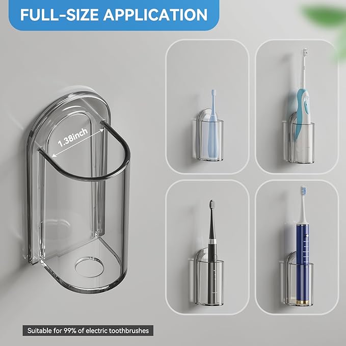 MOPMS Electric Toothbrush Holders Wall Mounted, Single Slot Toothbrush Holders