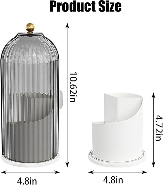 Concealed Toothbrush Holder, Rotating Bathroom Organizer Countertop, Toothbrush